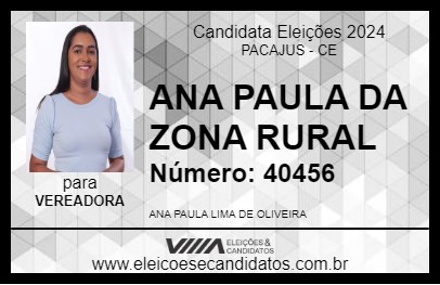 Candidato ANA PAULA DA ZONA RURAL 2024 - PACAJUS - Eleições