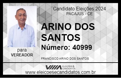 Candidato ARINO DOS SANTOS 2024 - PACAJUS - Eleições