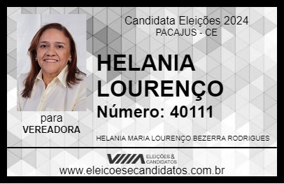 Candidato HELANIA LOURENÇO 2024 - PACAJUS - Eleições