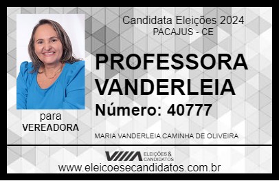 Candidato PROFESSORA VANDERLEIA 2024 - PACAJUS - Eleições