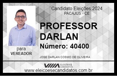 Candidato PROFESSOR DARLAN 2024 - PACAJUS - Eleições