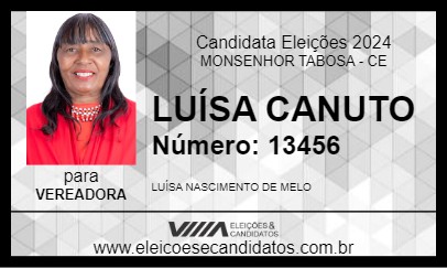 Candidato LUÍSA CANUTO 2024 - MONSENHOR TABOSA - Eleições