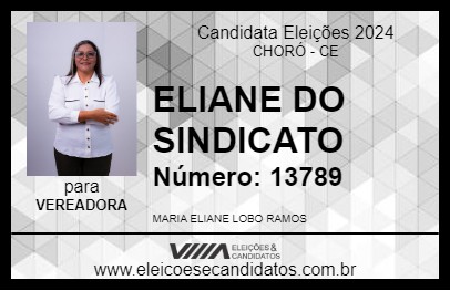 Candidato ELIANE DO SINDICATO 2024 - CHORÓ - Eleições