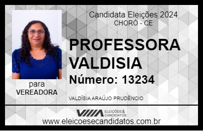 Candidato PROFESSORA VALDISIA 2024 - CHORÓ - Eleições