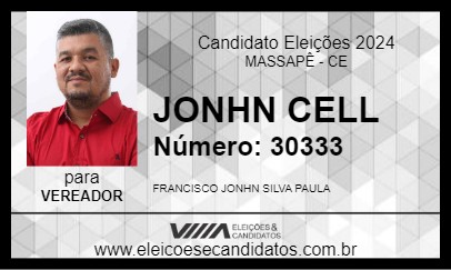 Candidato JONHN CELL 2024 - MASSAPÊ - Eleições