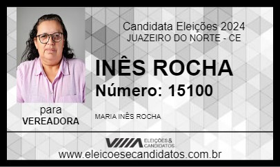 Candidato INÊS ROCHA 2024 - JUAZEIRO DO NORTE - Eleições