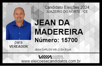 Candidato JEAN DA MADEREIRA 2024 - JUAZEIRO DO NORTE - Eleições