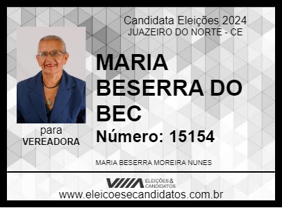 Candidato MARIA BESERRA DO BEC 2024 - JUAZEIRO DO NORTE - Eleições