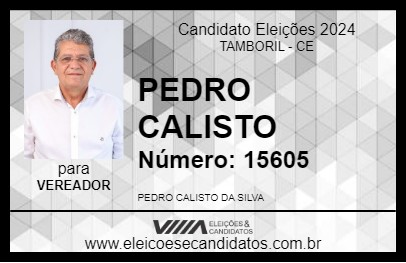 Candidato PEDRO CALISTO 2024 - TAMBORIL - Eleições