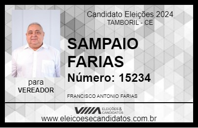 Candidato SAMPAIO FARIAS 2024 - TAMBORIL - Eleições