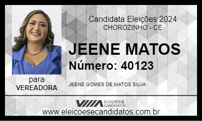 Candidato JEENE MATOS 2024 - CHOROZINHO - Eleições