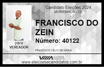 Candidato FRANCISCO DO ZEIN 2024 - MORRINHOS - Eleições