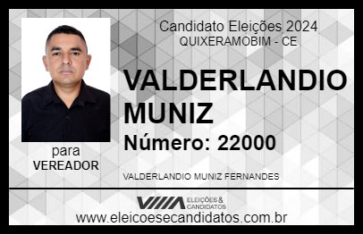 Candidato VALDERLANDIO MUNIZ 2024 - QUIXERAMOBIM - Eleições