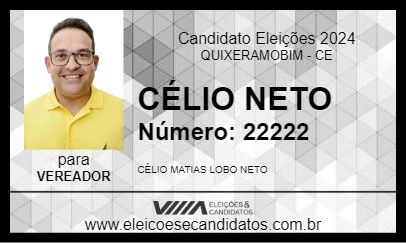 Candidato CÉLIO NETO 2024 - QUIXERAMOBIM - Eleições