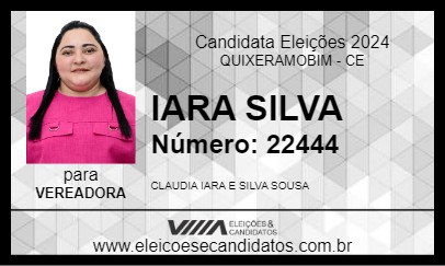 Candidato IARA SILVA 2024 - QUIXERAMOBIM - Eleições