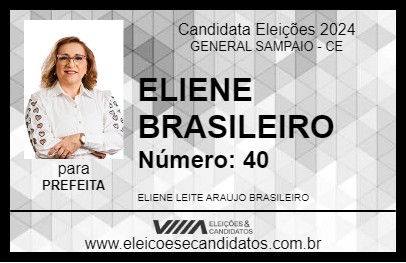 Candidato ELIENE BRASILEIRO 2024 - GENERAL SAMPAIO - Eleições