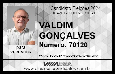 Candidato VALDIM GONÇALVES 2024 - JUAZEIRO DO NORTE - Eleições