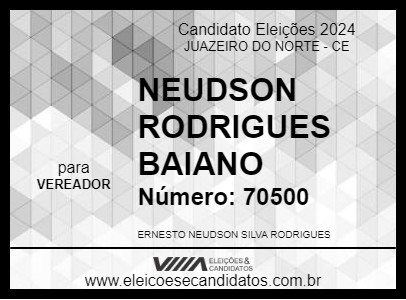 Candidato NEUDSON RODRIGUES BAIANO 2024 - JUAZEIRO DO NORTE - Eleições