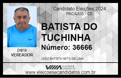 Candidato BATISTA DO TUCHINHA  2024 - PACAJUS - Eleições