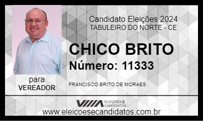 Candidato CHICO BRITO 2024 - TABULEIRO DO NORTE - Eleições