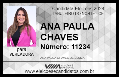 Candidato ANA PAULA CHAVES 2024 - TABULEIRO DO NORTE - Eleições