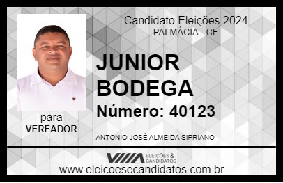 Candidato JUNIOR BODEGA 2024 - PALMÁCIA - Eleições