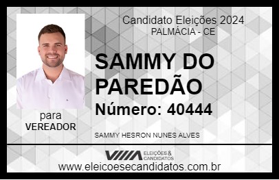 Candidato SAMMY DO PAREDÃO 2024 - PALMÁCIA - Eleições