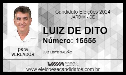 Candidato LUIZ DE DITO 2024 - JARDIM - Eleições