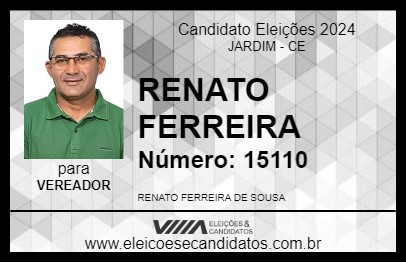 Candidato RENATO FERREIRA  2024 - JARDIM - Eleições