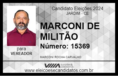 Candidato MARCONI DE MILITÃO 2024 - JARDIM - Eleições