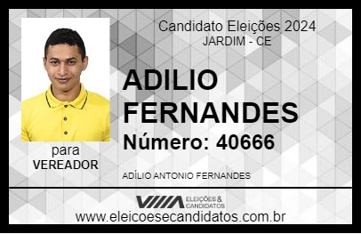 Candidato ADILIO FERNANDES 2024 - JARDIM - Eleições