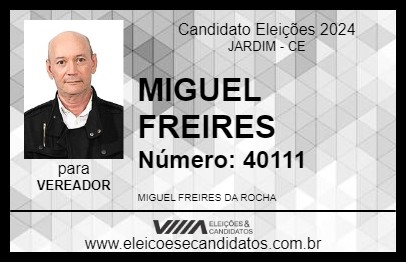 Candidato MIGUEL FREIRES 2024 - JARDIM - Eleições