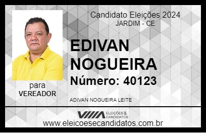 Candidato EDIVAN NOGUEIRA 2024 - JARDIM - Eleições