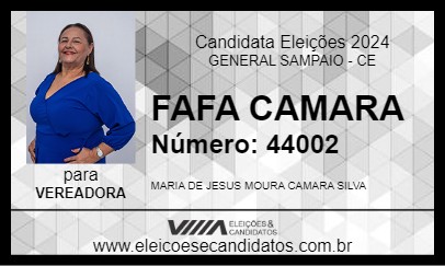 Candidato FAFA CAMARA 2024 - GENERAL SAMPAIO - Eleições