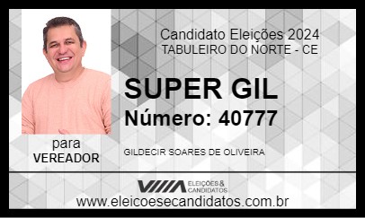 Candidato SUPER GIL 2024 - TABULEIRO DO NORTE - Eleições