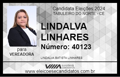 Candidato LINDALVA LINHARES 2024 - TABULEIRO DO NORTE - Eleições