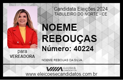 Candidato NOEME REBOUÇAS 2024 - TABULEIRO DO NORTE - Eleições