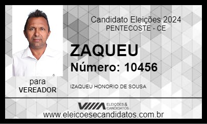 Candidato ZAQUEU 2024 - PENTECOSTE - Eleições