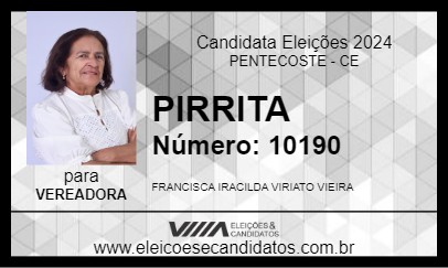 Candidato PIRRITA 2024 - PENTECOSTE - Eleições