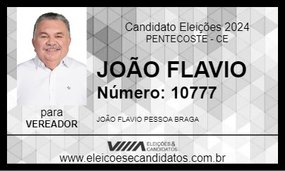 Candidato JOÃO FLAVIO 2024 - PENTECOSTE - Eleições