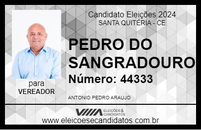 Candidato PEDRO DO SANGRADOURO 2024 - SANTA QUITÉRIA - Eleições