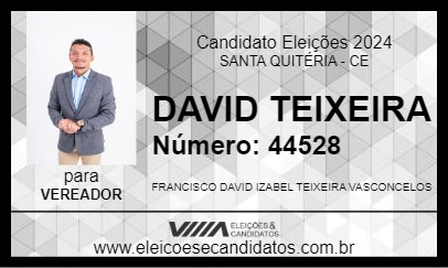 Candidato DAVID TEIXEIRA 2024 - SANTA QUITÉRIA - Eleições