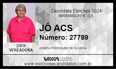 Candidato JÔ ACS 2024 - MARANGUAPE - Eleições