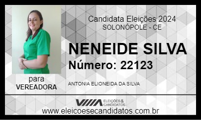 Candidato NENEIDE SILVA 2024 - SOLONÓPOLE - Eleições