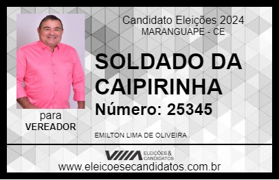 Candidato SOLDADO DA CAIPIRINHA 2024 - MARANGUAPE - Eleições