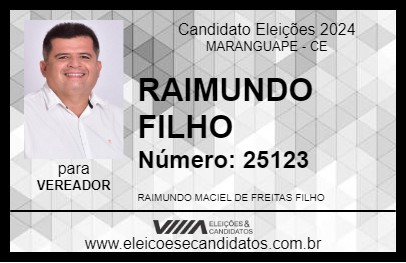 Candidato RAIMUNDO FILHO 2024 - MARANGUAPE - Eleições