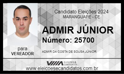 Candidato ADMIR JÚNIOR 2024 - MARANGUAPE - Eleições