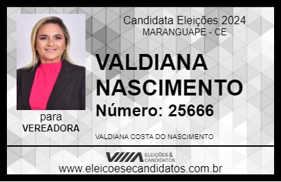 Candidato VALDIANA NASCIMENTO 2024 - MARANGUAPE - Eleições