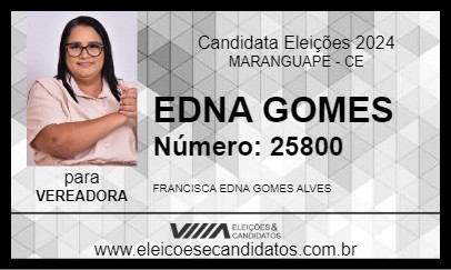 Candidato EDNA GOMES 2024 - MARANGUAPE - Eleições