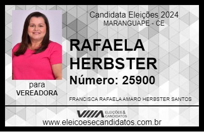 Candidato RAFAELA HERBSTER 2024 - MARANGUAPE - Eleições